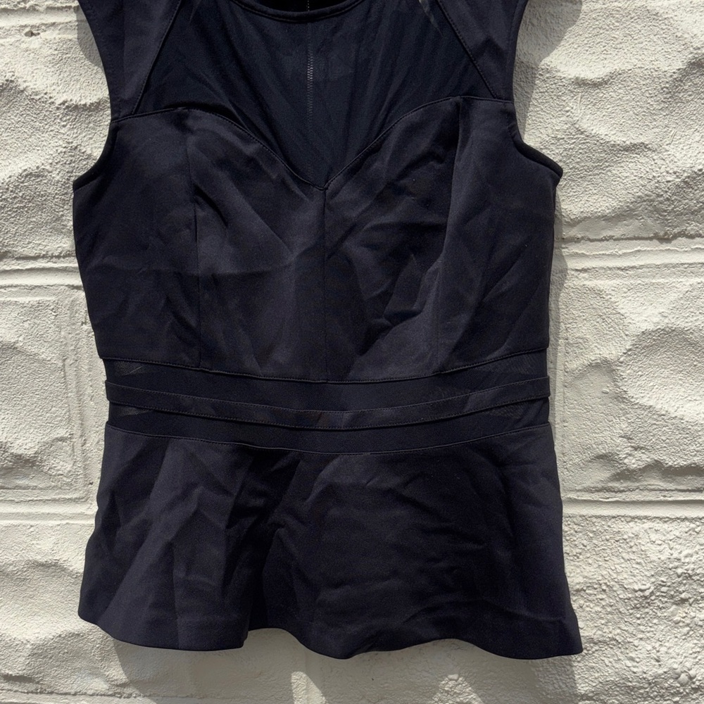 Guess Black Sleeveless Peplum Tank Top